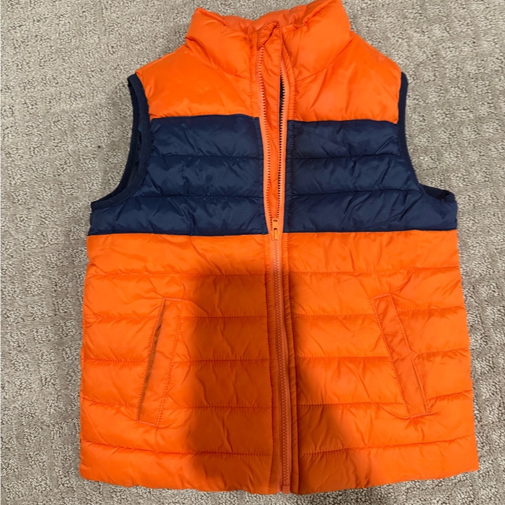 Janie and Jack Bright Orange and Navy Vest